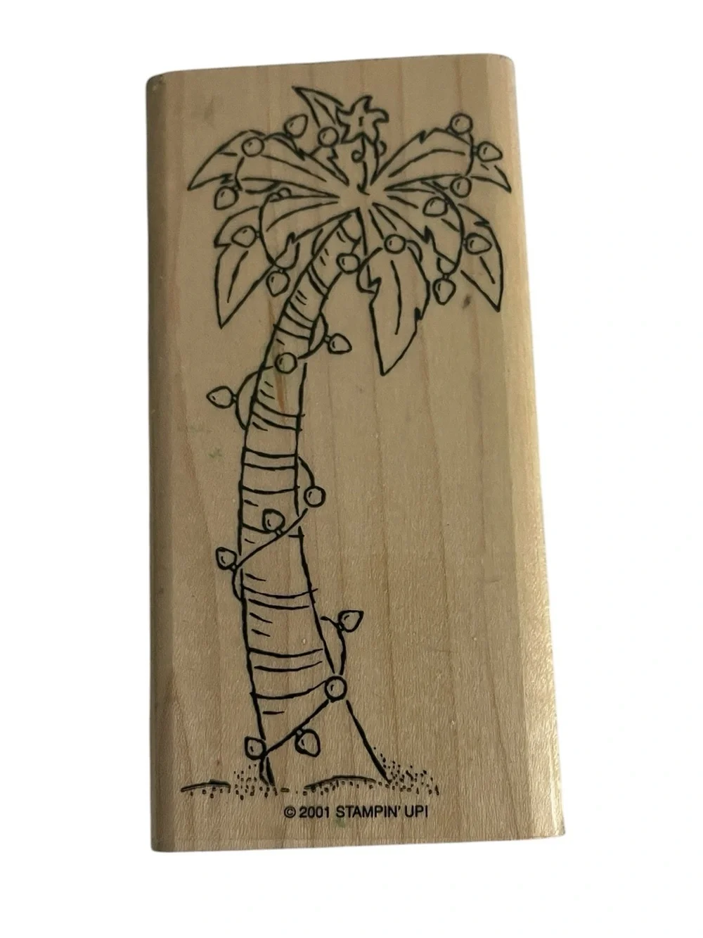 Stampin Up Palm Tree Wood Mounted Rubber Stamp Christmas at the Beach HTF